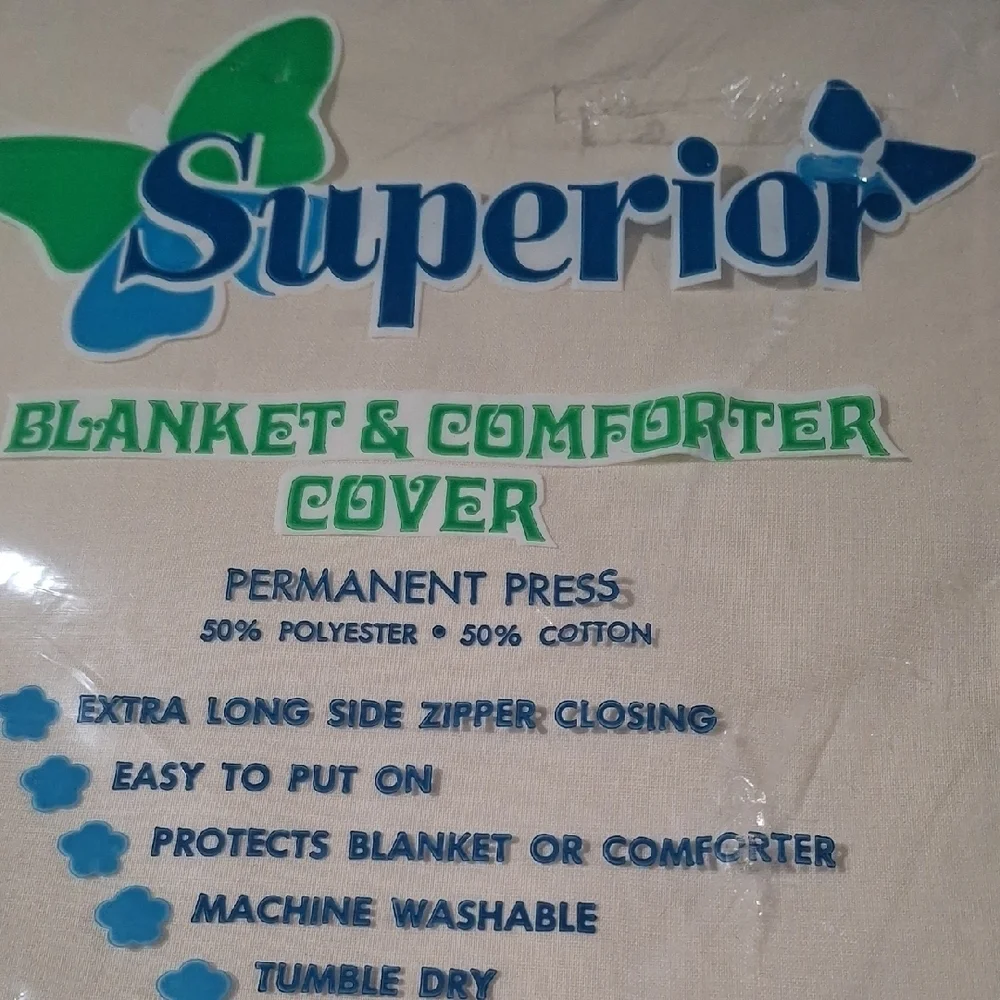 New.Superior Cream Blanket & Comforter Cover Size 72×90